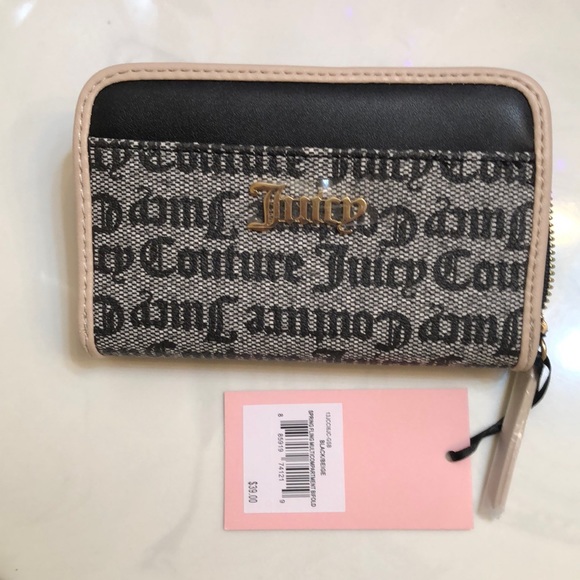 Juicy Couture Black Beige Spring Fling MultiCompartment Bifold Wallet NWT - Picture 5 of 16